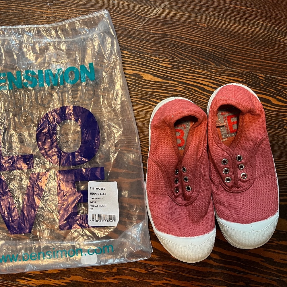NWT Bensimon toddler tennis Elly shoes in vieux rose